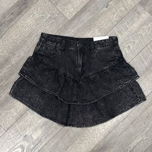 American Eagle Outfitters Black Tiered Mini Skirt